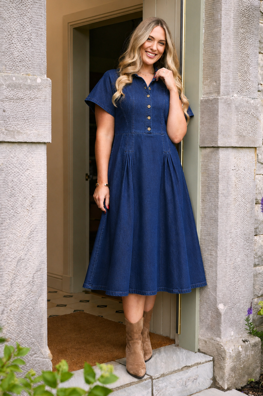 Wilma | Denim Midiklänning
