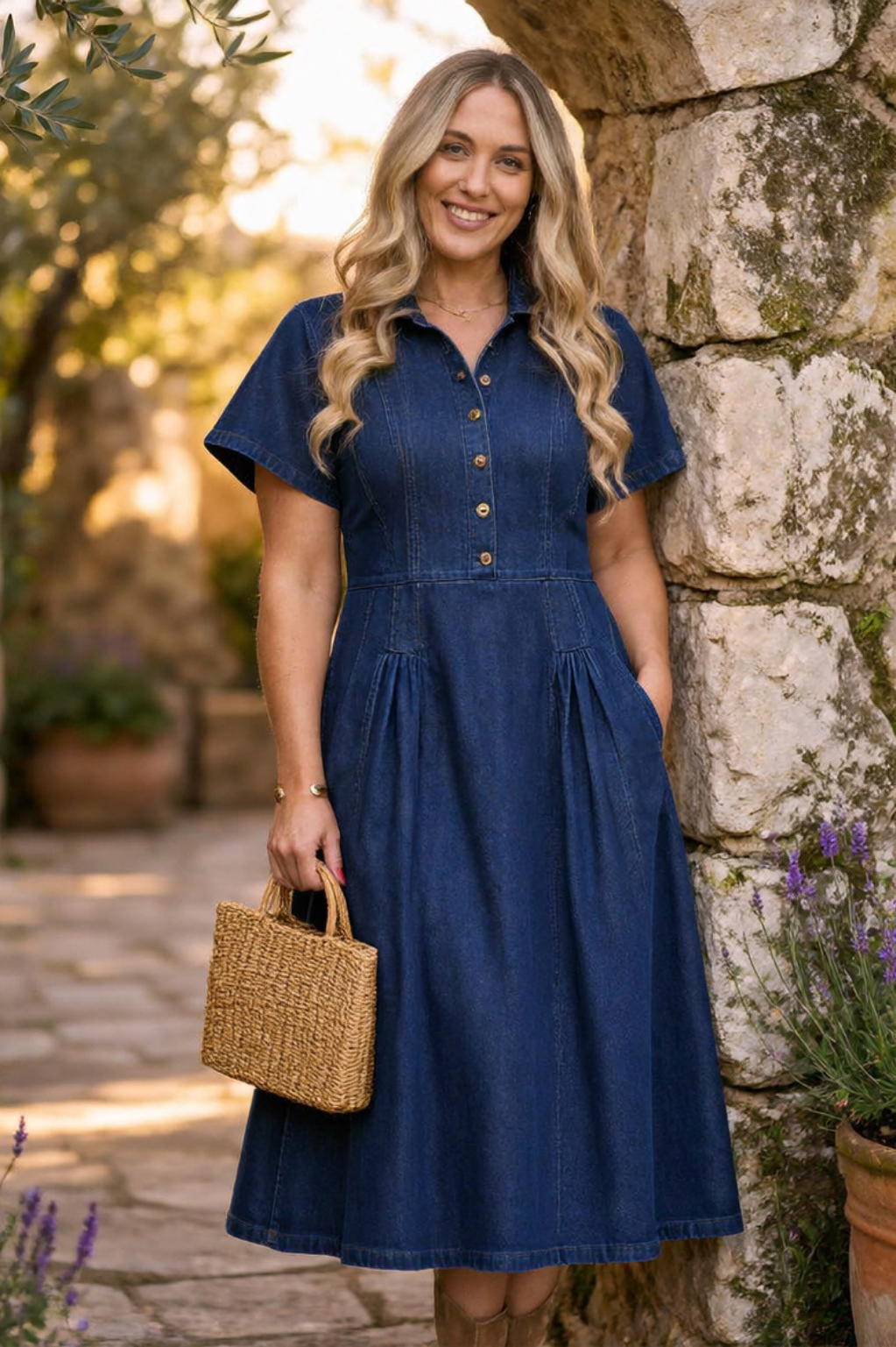 Wilma | Denim Midiklänning