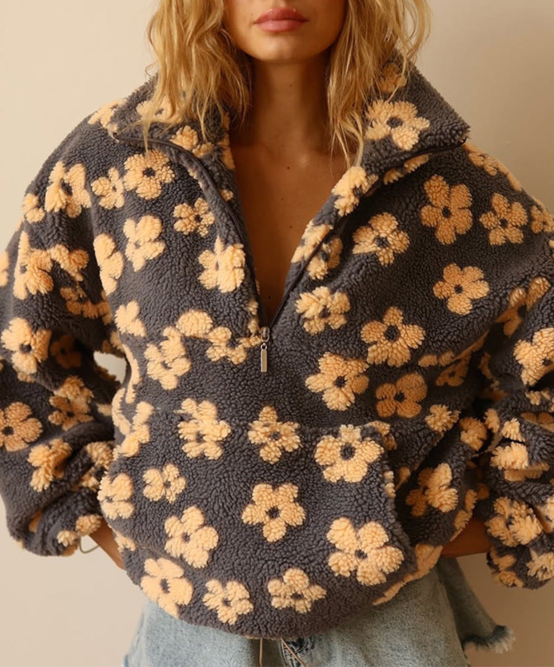 Flora | Blommig Teddytröja