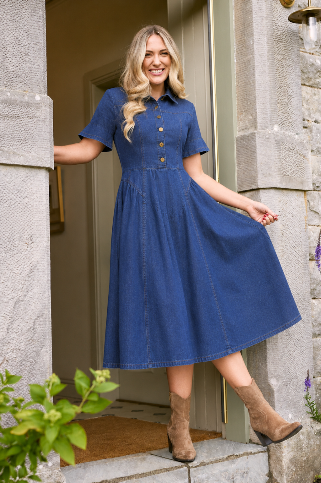 Wilma | Denim Midiklänning