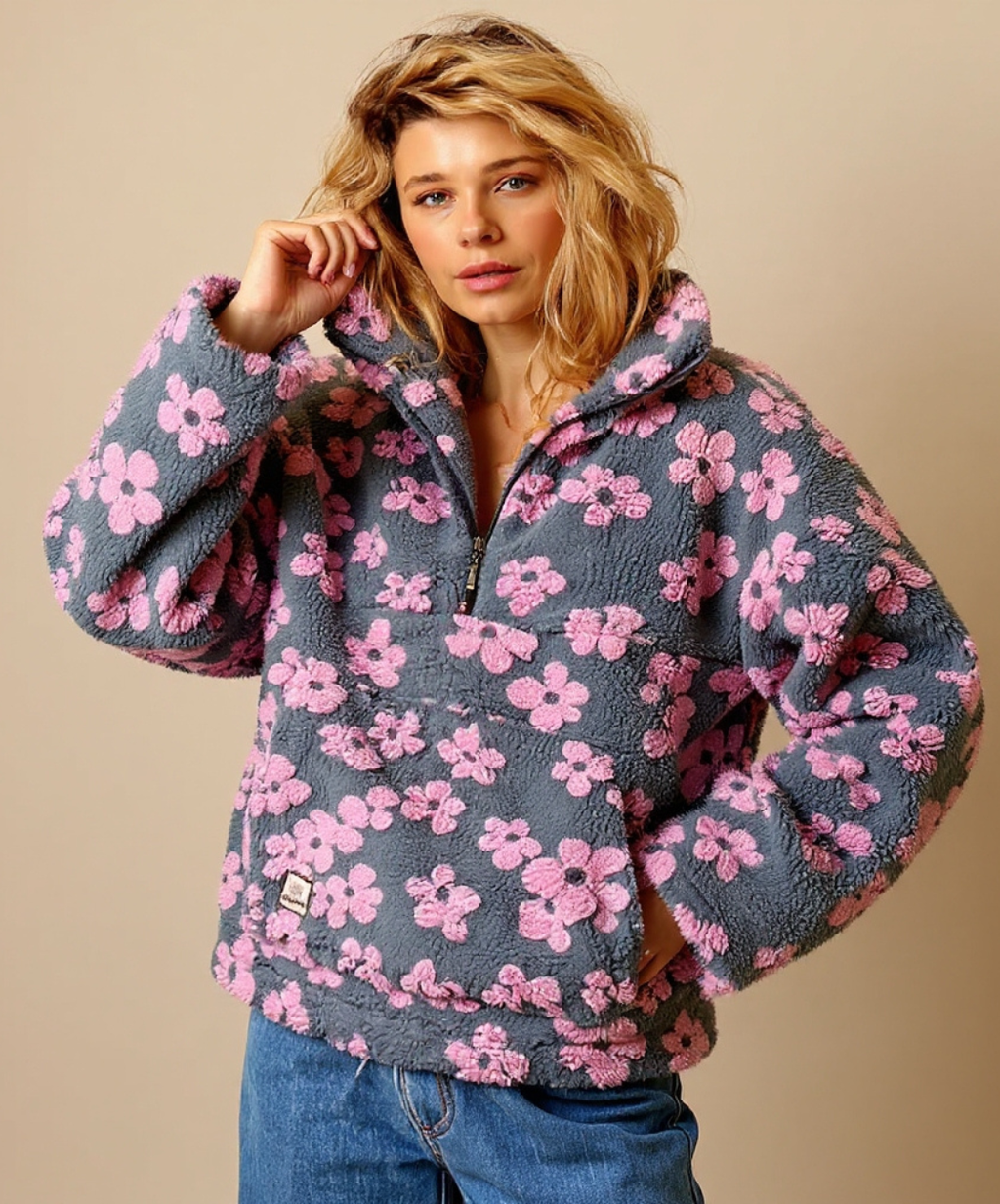 Flora | Blommig Teddytröja