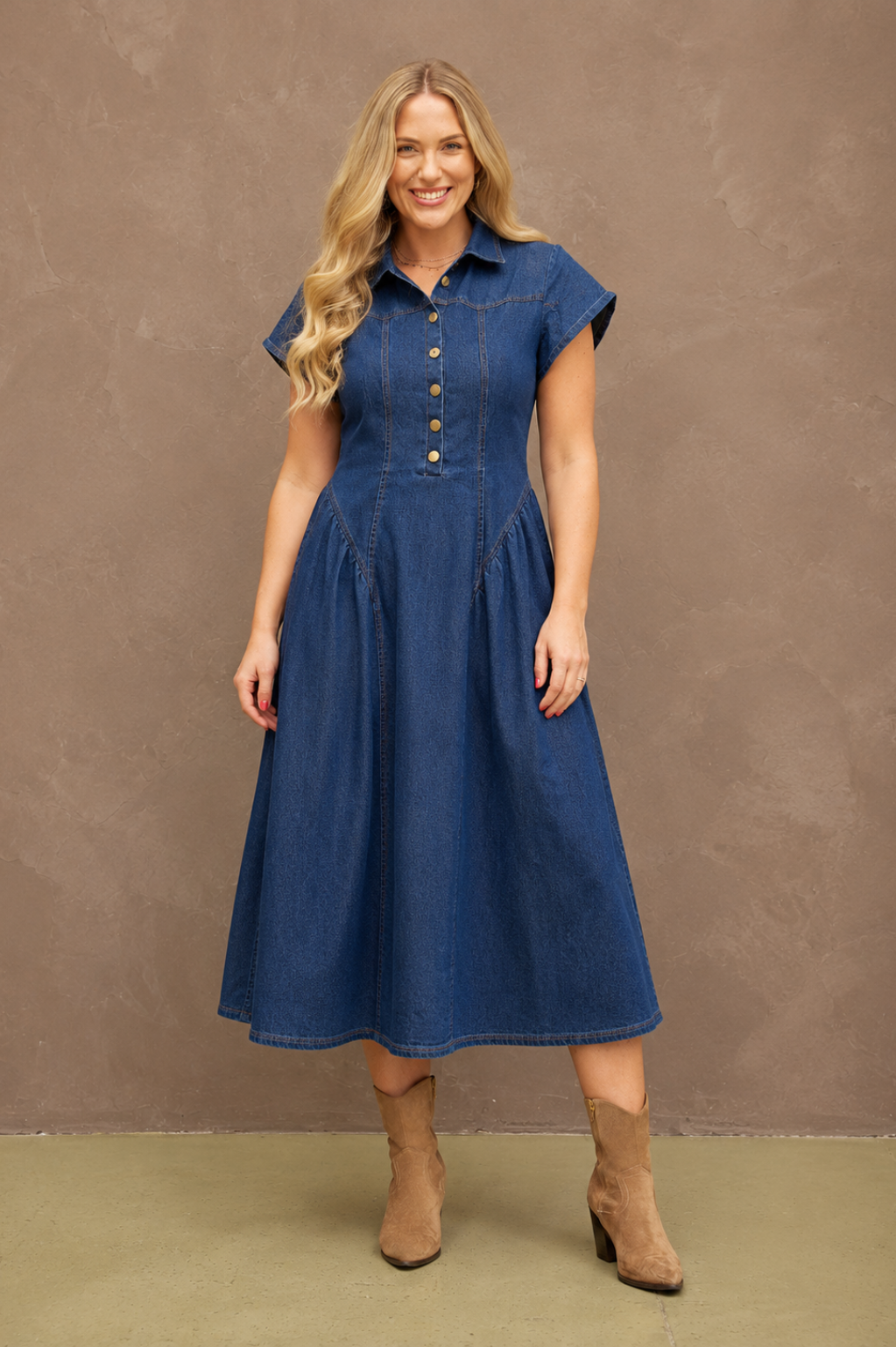 Wilma | Denim Midiklänning