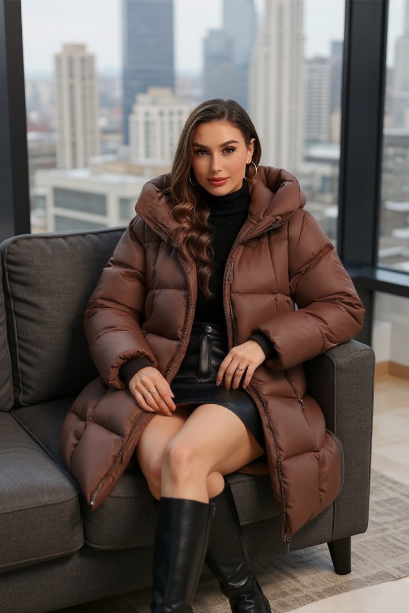 Elsa | Lång Pufferjacka