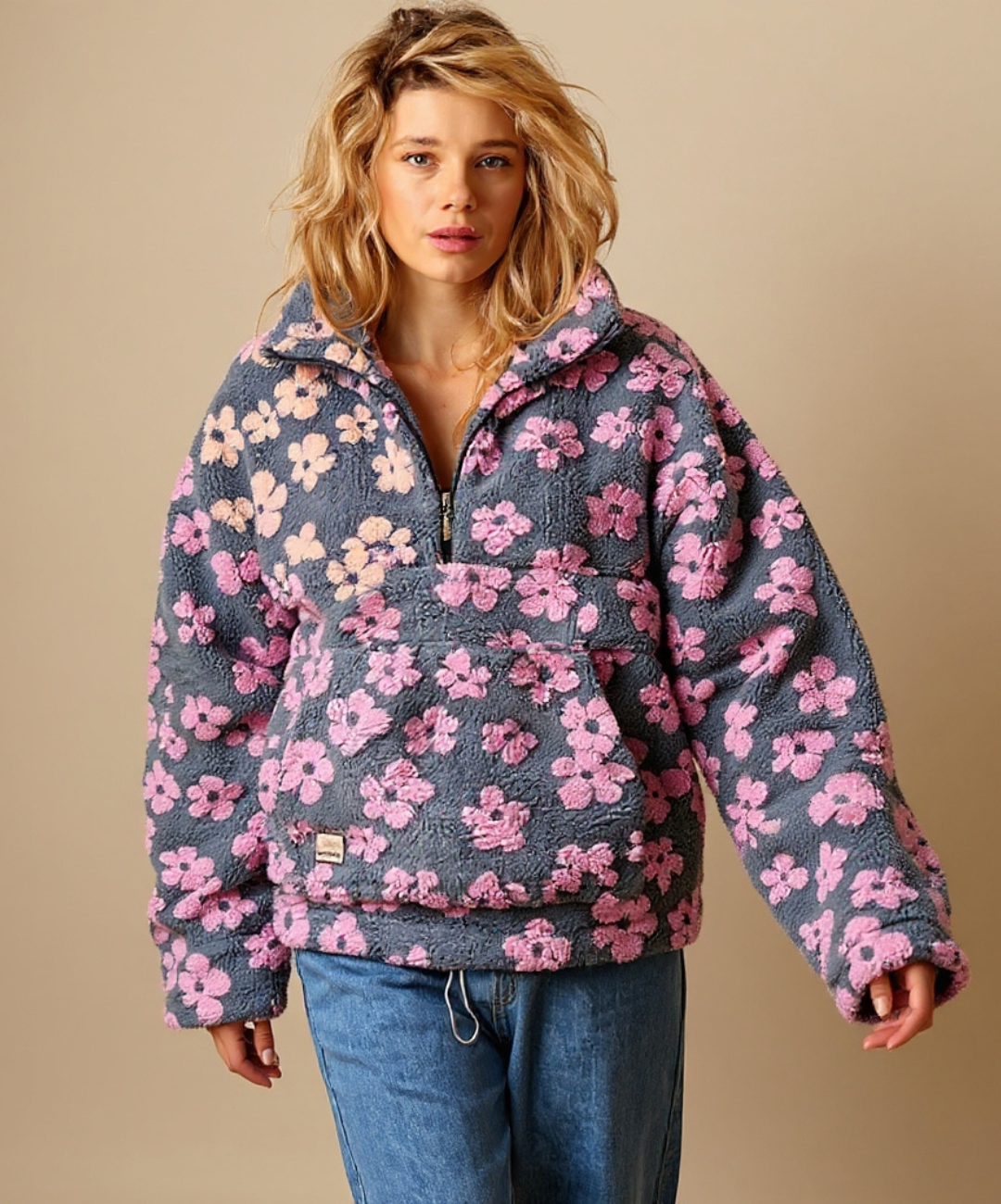 Flora | Blommig Teddytröja