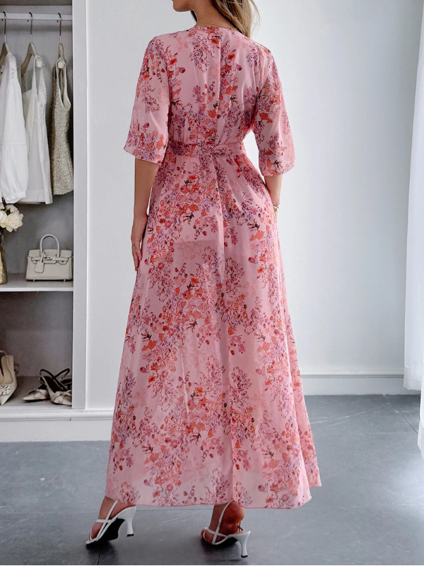 Ella | Roséblommande Maxiklänning