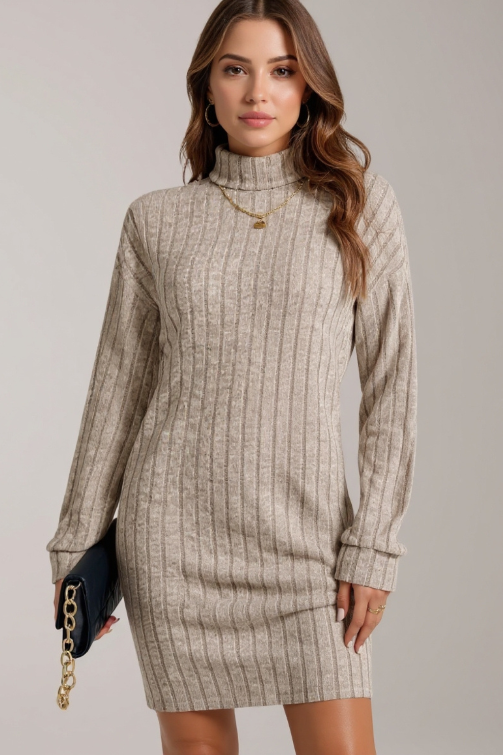 AMELIA | Mjuk ribbad klänning